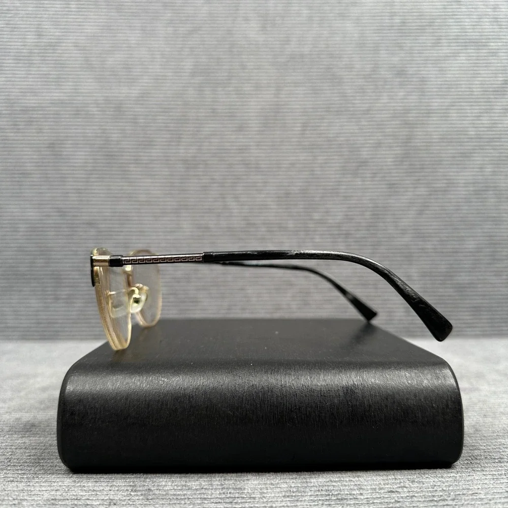 Versace Mod 1247 1252 Black Gold Greek Key Cat Eye Y2K Eyeglass Frames 52-17-140